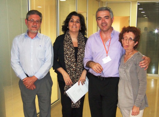 De izquierda a derecha, Francesc Valenzuela de ACNefi, Begoña Martín de AAENF, Ignacio Blanco del ICO y Pilar Sopeña de ACNefi